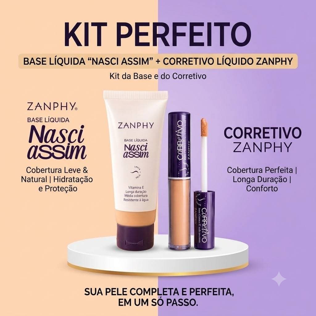 Base Nasci Assim+Corretivo Líquido Zanphy
