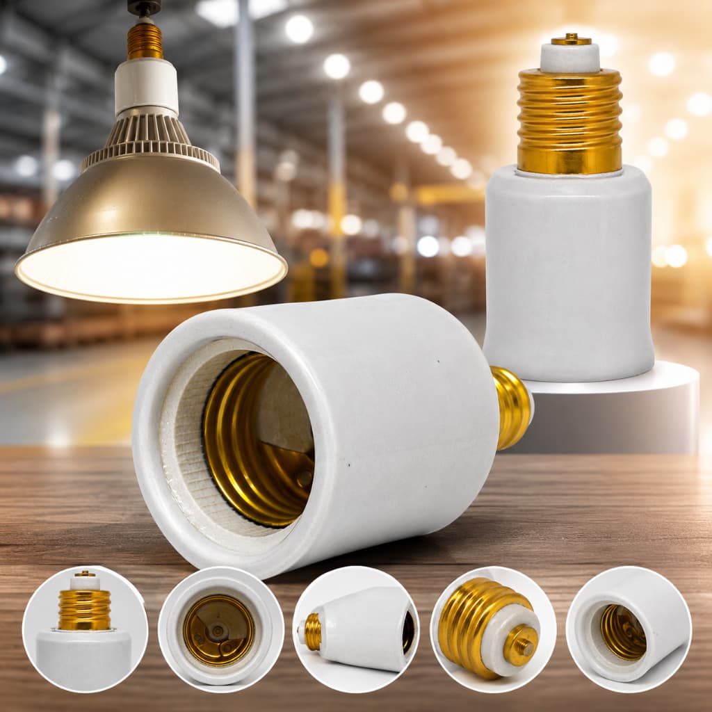 Soquete Adaptador E27 Para E40 Porcelana 250v Taschibra Cinza