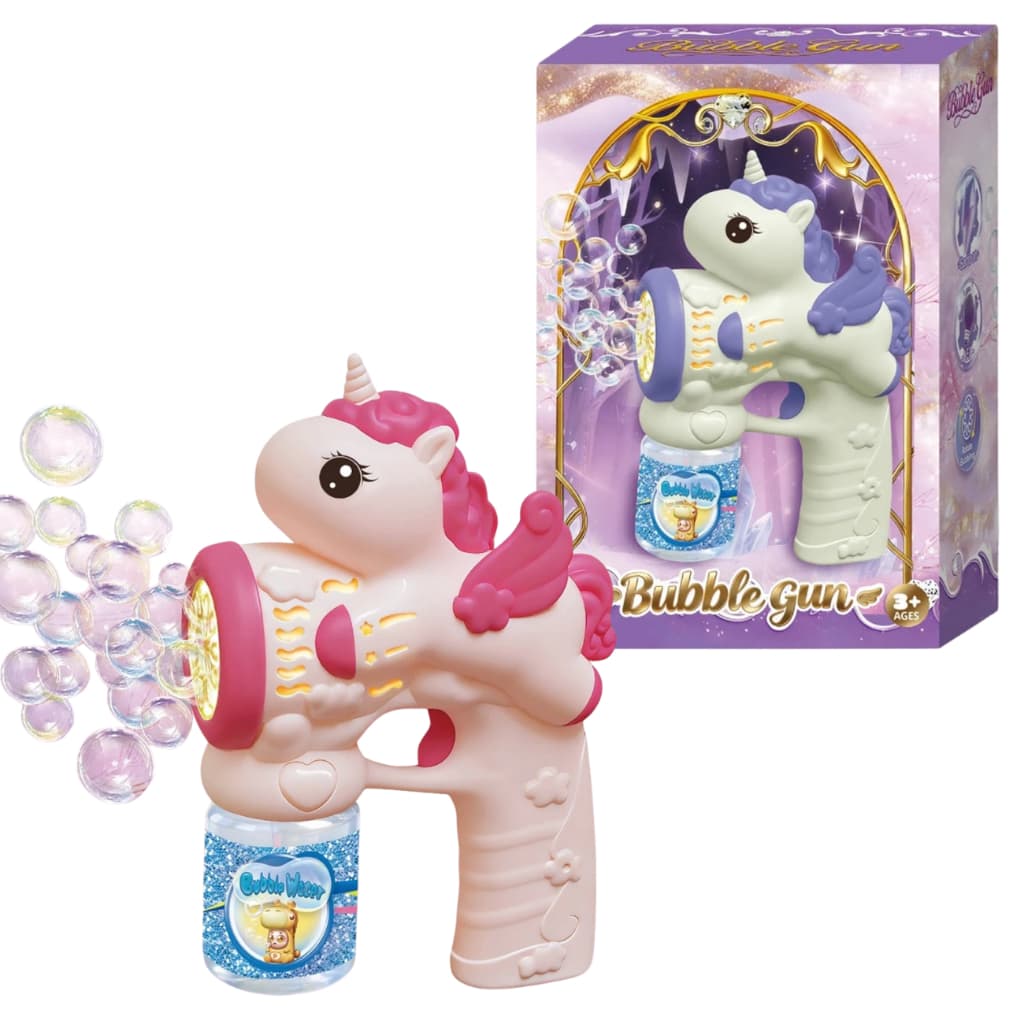 Pistola Lança Bolhas de Sabão Automático Brinquedo Presente Máquina de Bolinha Infantil Luz de Led