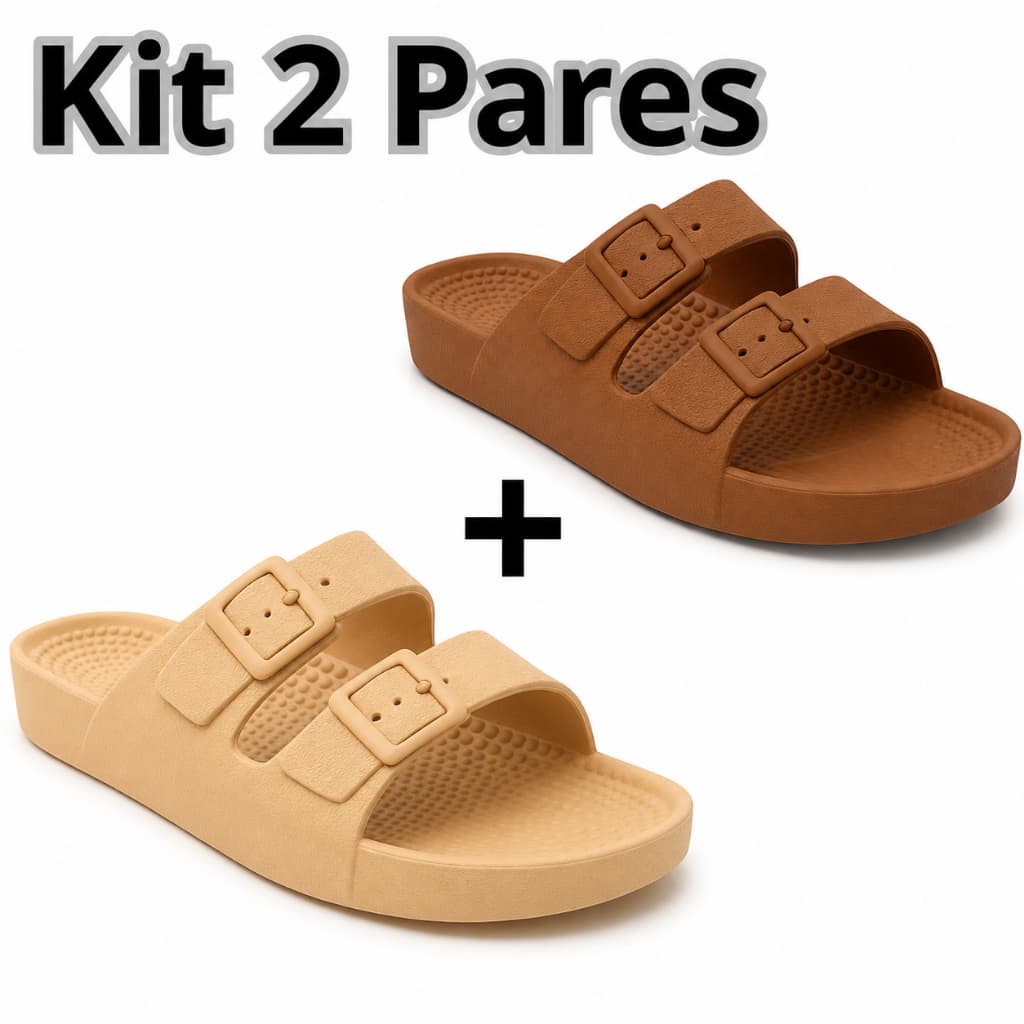 🌟 Kit 2 Pares Sandália Birken – Fivela Ajustável e Máximo Conforto 👣
