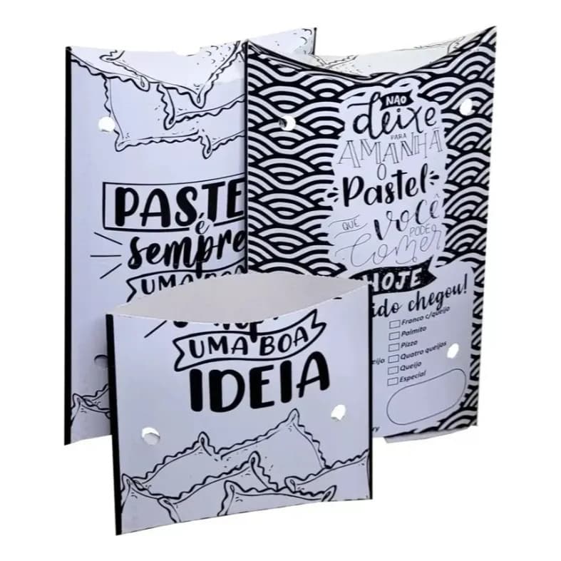 100 Caixas Para Pastel Delivery Viagem Papel Kraft Food Truck Embalagem Com Tampa E Respiro 26x15x4cm