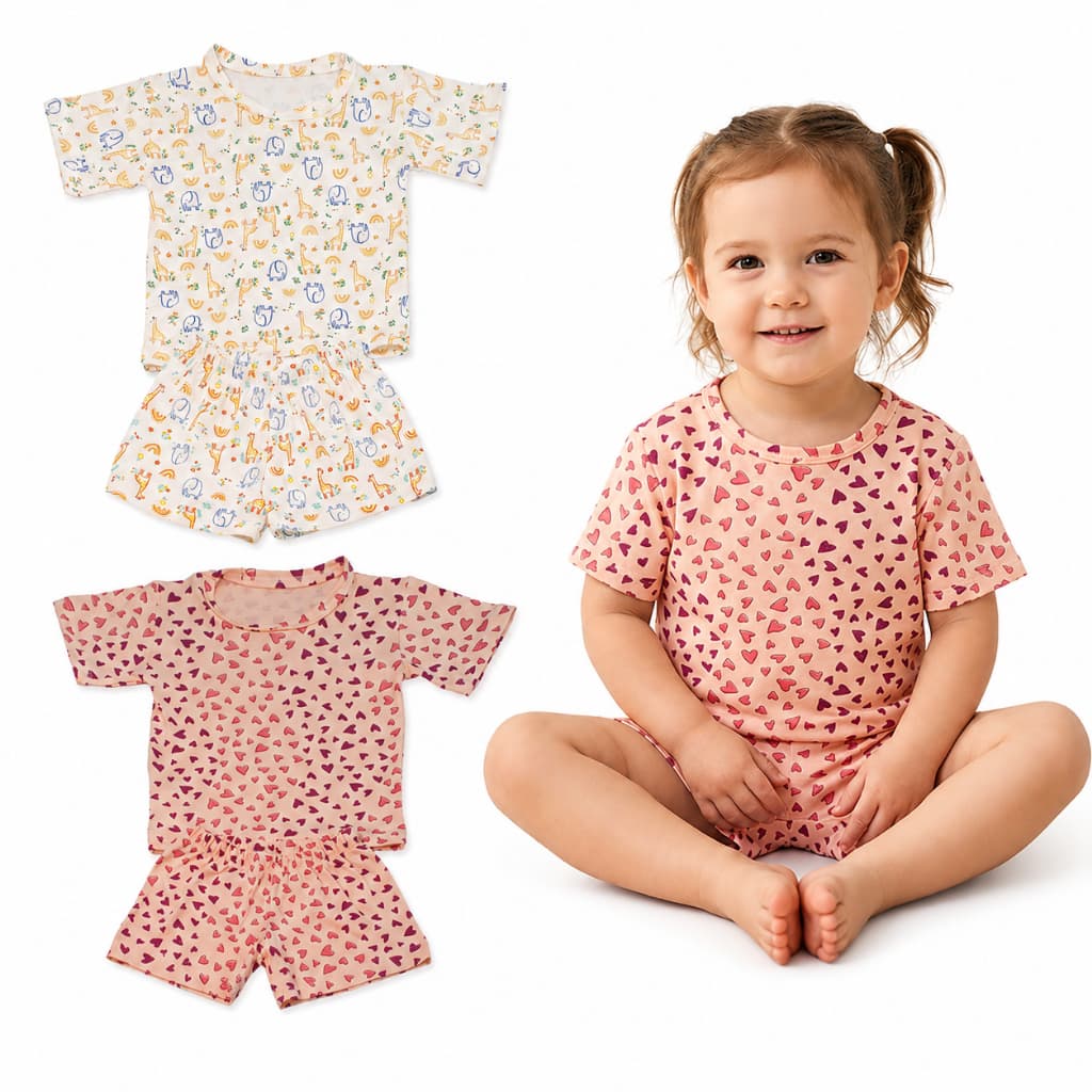 Kit 03 Pijama Manga Curta Feminino Infantil Menina 02 Ao 16 100% Algodão