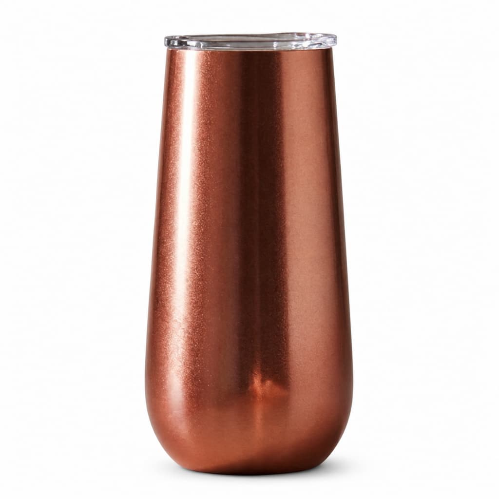 Copo Térmico Champanhe Espumante Drink 180ml Aço Inox Mantem Temperatura 6 Horas