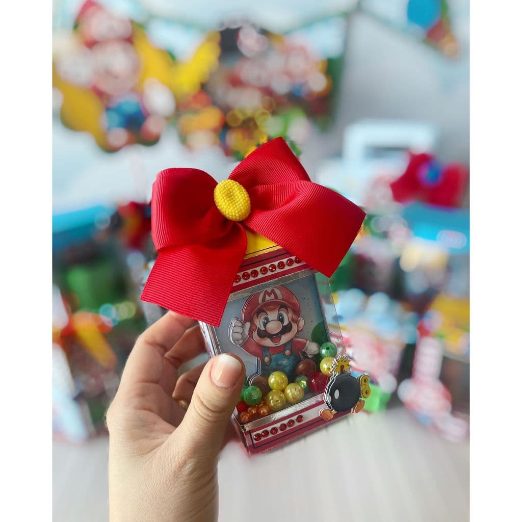 ✨ Caixa Milk Vitrine Luxo - Super Mario Bros - Papelaria Personalizada - Lembrancinha de Festa