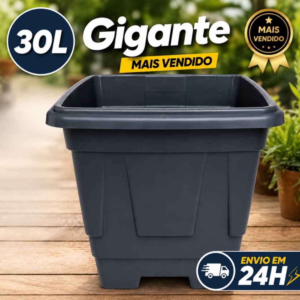 Kit 2 Und Vasos Gigantes 30 Litros Preto Arbustos Jardim Plantas Horta