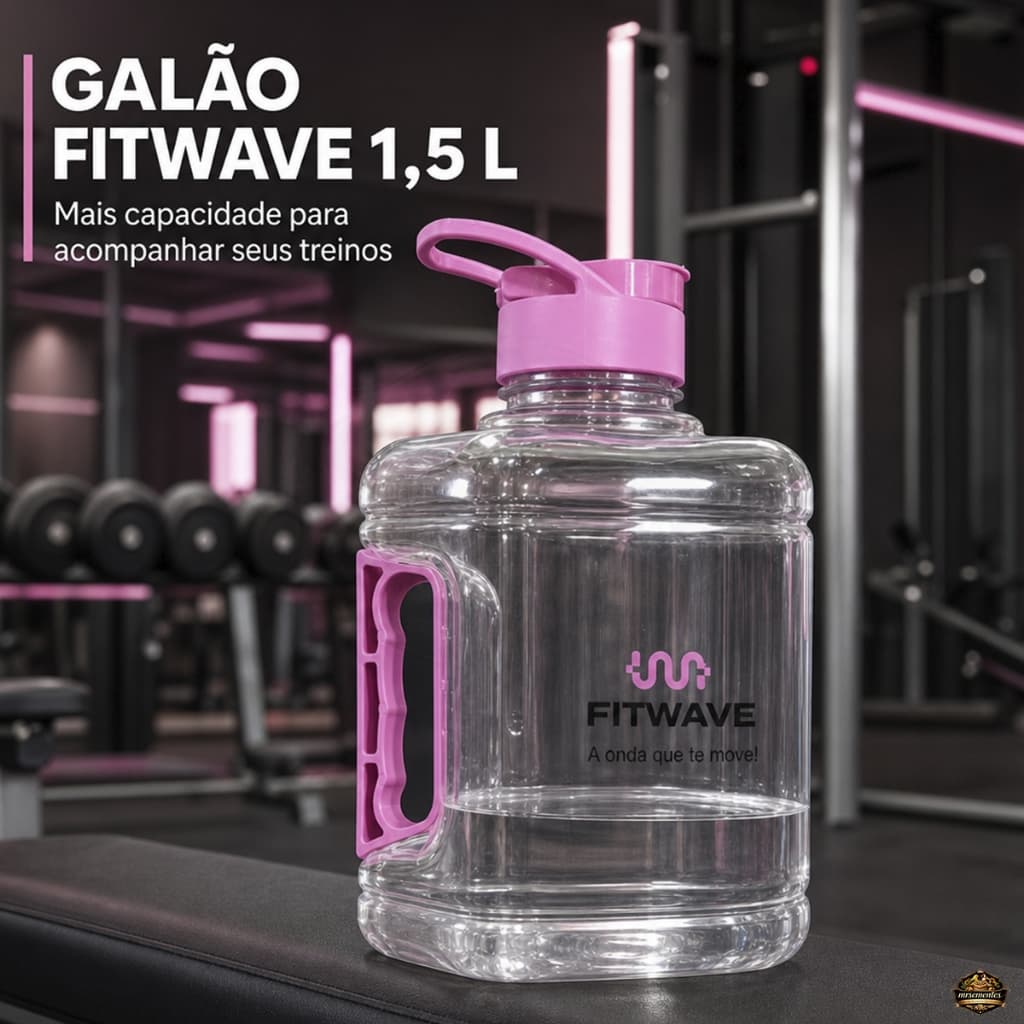 Garrafa Água 1,5 Litros Academia Galão Squeeze Com Alça Antivazamento Fitness Treino Esportiva