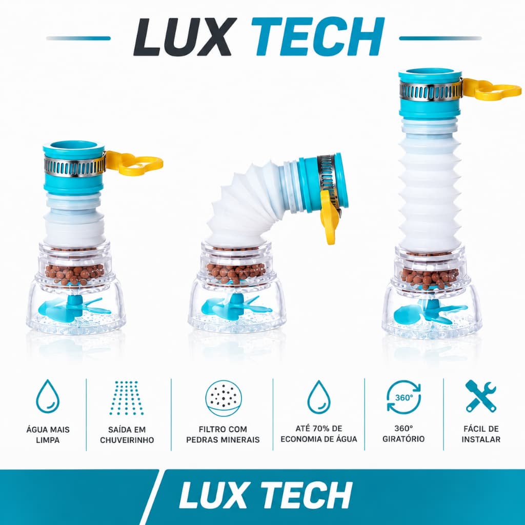 Bico Para Torneira Arejador Chuveirinho Com Filtro Cozinha Cor:Azul