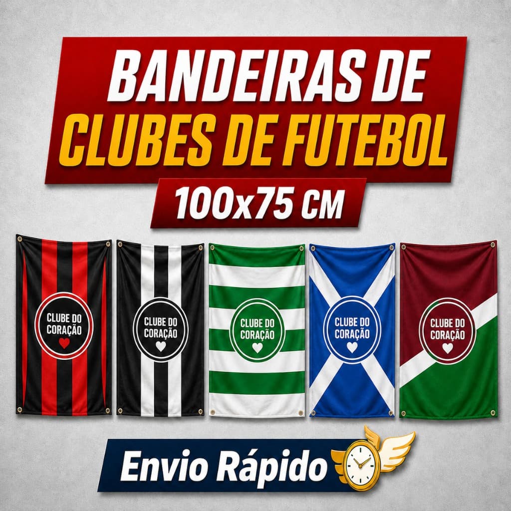 Bandeiras de Time de Futebol 100 x 75cm Grandes Clubes