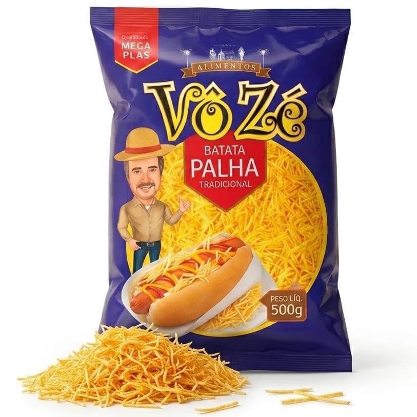 Batata Palha Vô Zé 500g para Lanchonete Restaurante e Delivery