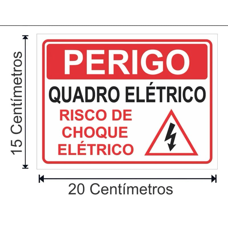 10 placas Perigo quadro elétrico