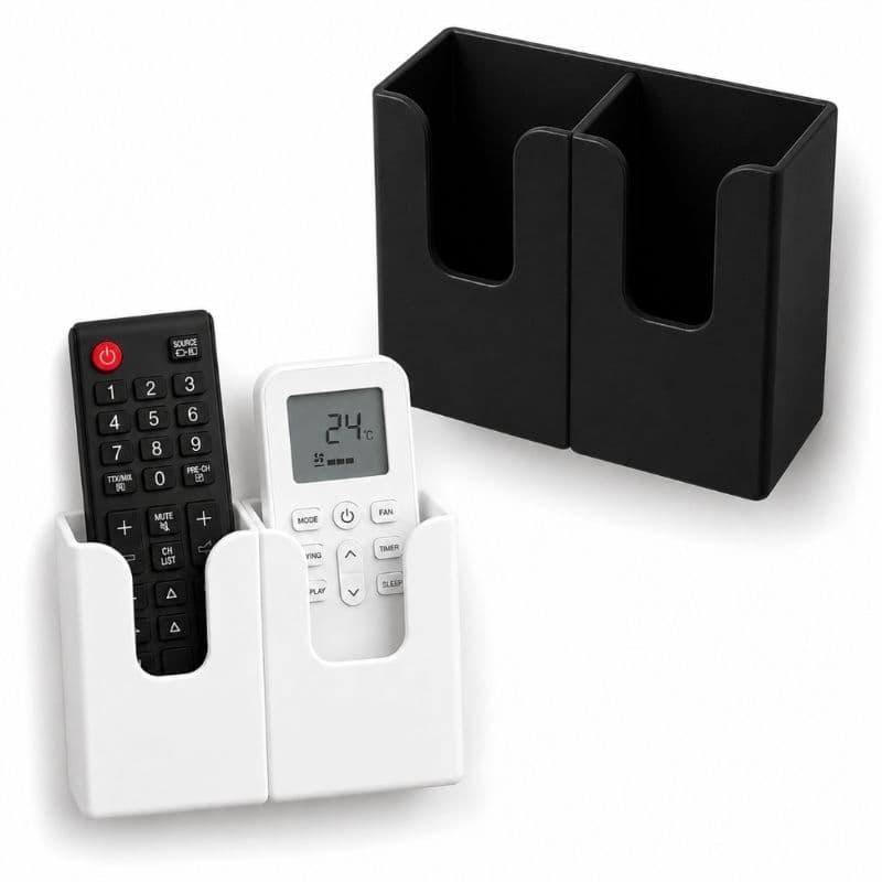 Porta Controle Remoto Organizador Suporte Minimalista 2 Controles Mesa Parede Fita Adesiva