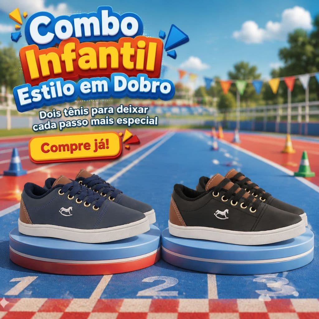 Kit 2 Tenis De Menino Casual Básico | Dois Tênis Para Cada Passeio Com Estilo 26 ao 33 | COMPRE JÁ