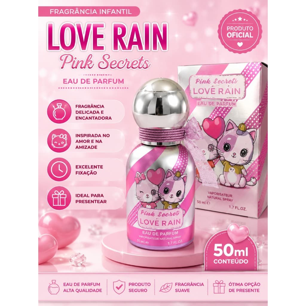 Perfume Love Rain Pink Secret 50ml Eau de Parfum 50ml