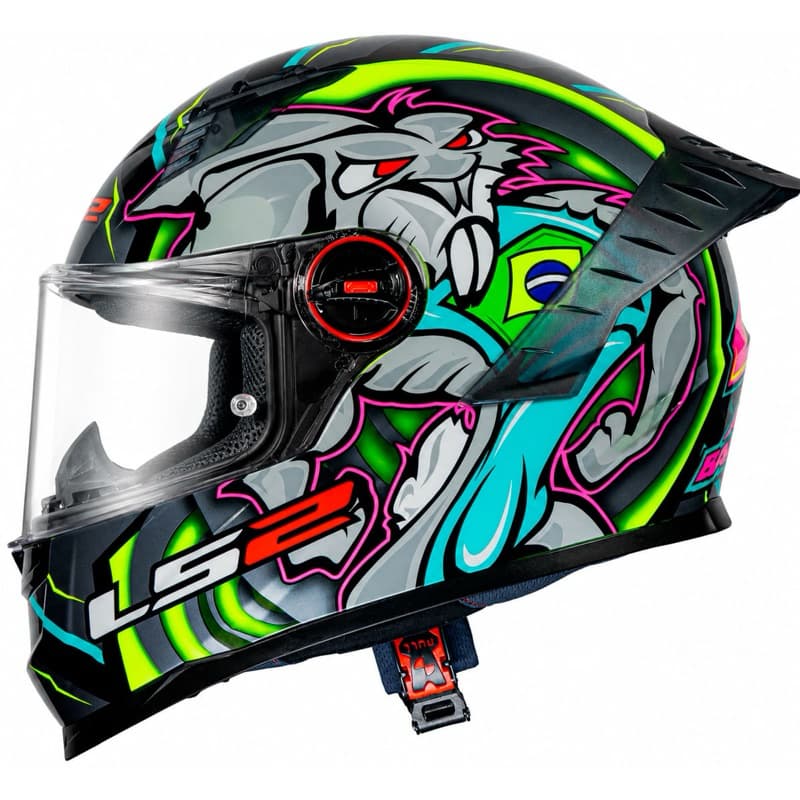 Capacete LS2 FF358 Classic Pro Alex Barros Titanium