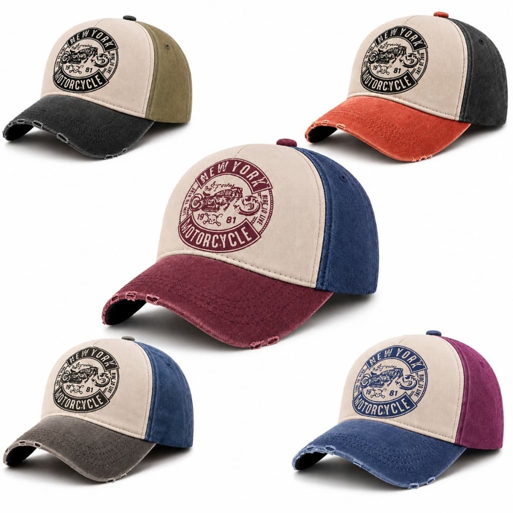 Boné Trucker Vintage Aba Curva Estilo Motociclista Ajustável Masculino e Feminino