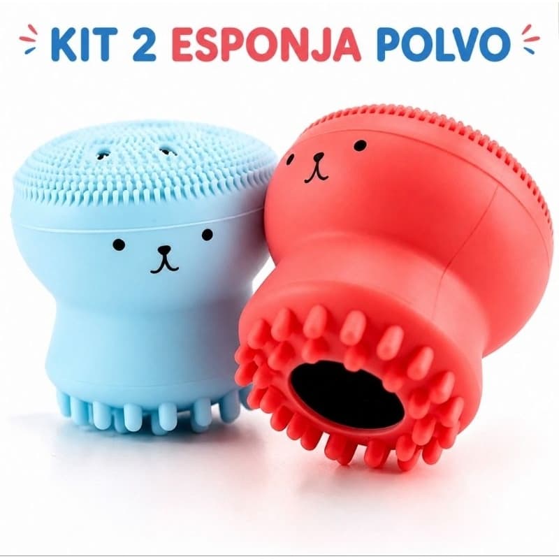KIT 2 Pcs Esponja Buchinha De Lavar Rosto Polvo Esfoliante Massageador