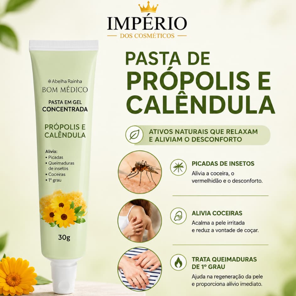 Pasta Propólis & Calêndula Bom Médico 30g - Abelha Rainha