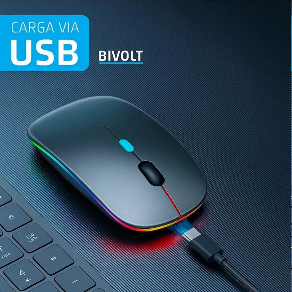 Mouse Sem Fio Recarregável para Notebook e PC