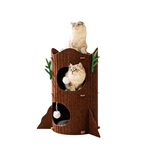 Torre Arranhador Playground Vertical para Gato Modular Feltro Toca Casinha Nicho Gatos Filhotes Adultos