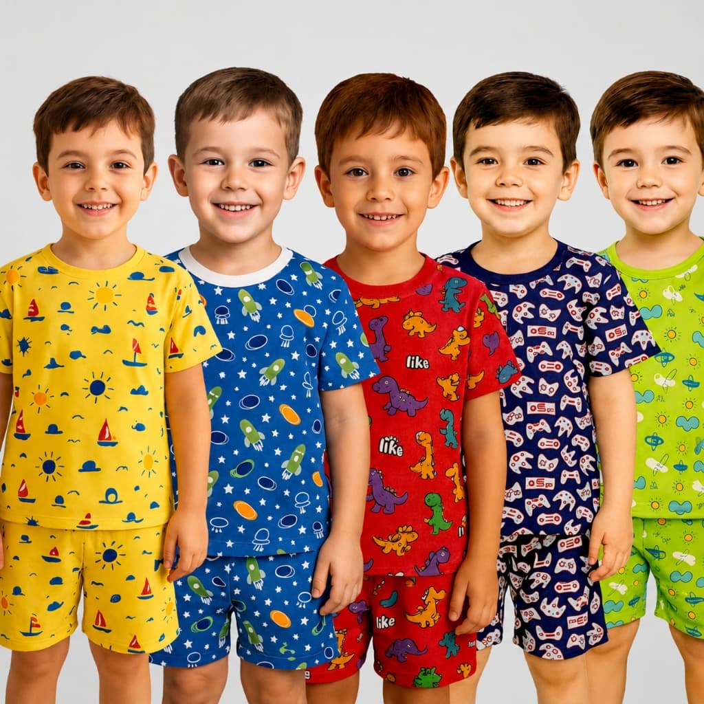 Pijama Infantil Menino Conjunto 2 Peças Suedine 100% Algodão Roupa de Dormir Macio Confortável Antialérgico