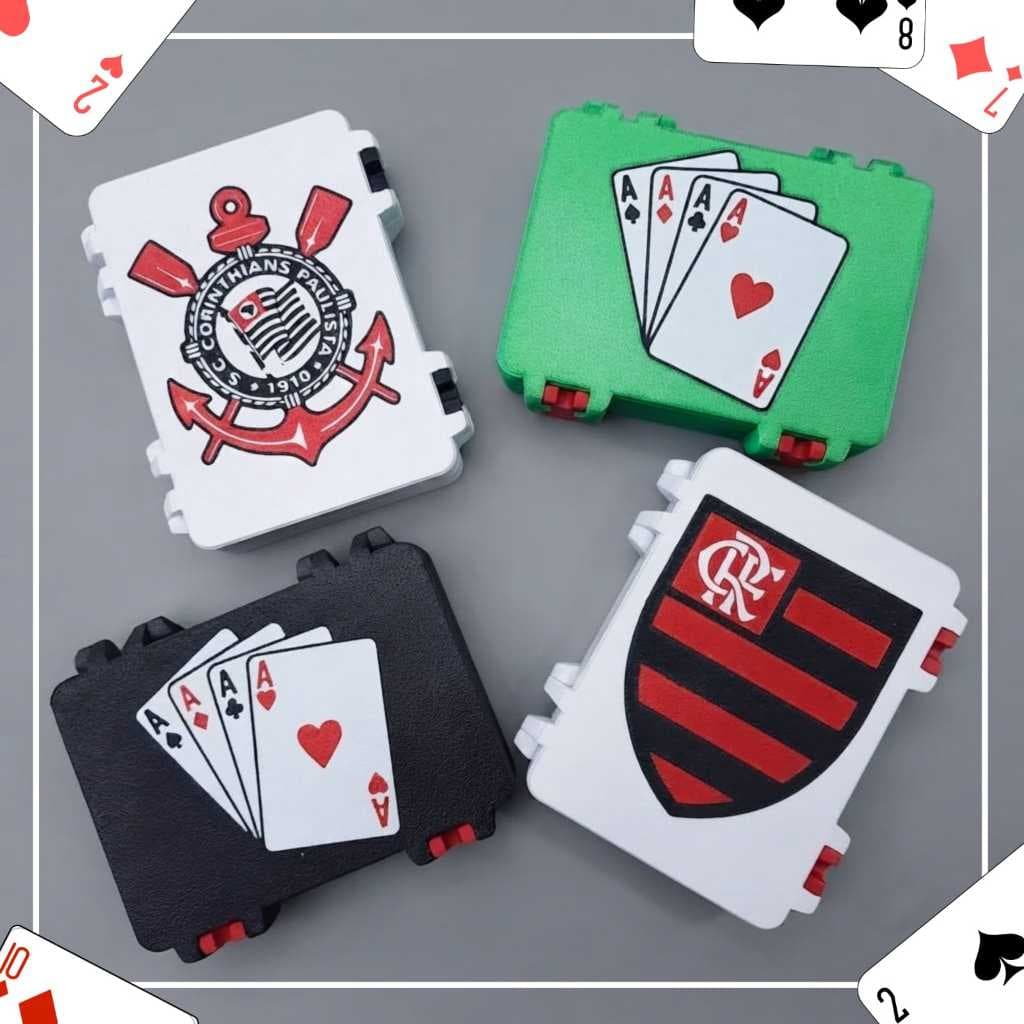 Porta Cartas/Baralho Organizador - Jogo TRUCO - TRANCA - BURACO - CANASTRA - TIME DE FUTEBOL - PRESENTE DIA DOS PAIS