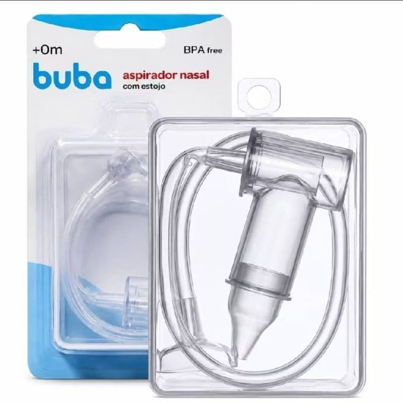 Aspirador nasal com estojo para bebê BUBA ORIGINAL - Seguro, fácil, eficaz e ponteiras macias