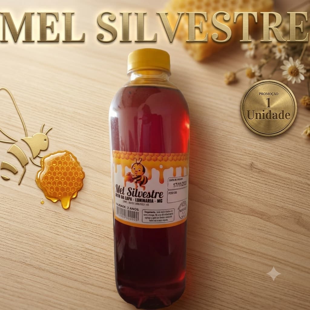 Promoção Relampago Mel Abelha Silvestre Garrafa Plástico 1,3kg Envio Imediato