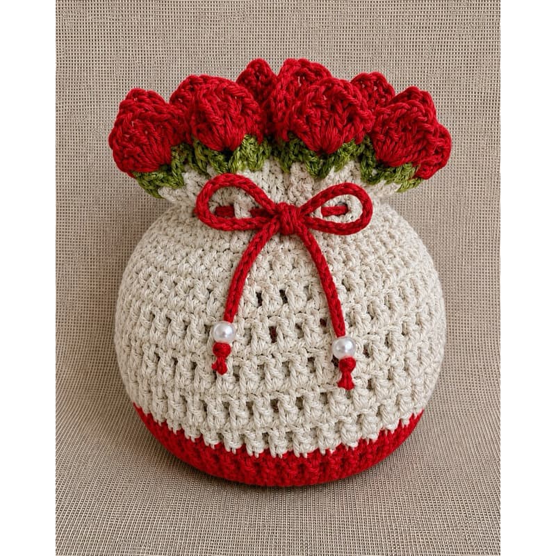 Peso de Porta Flor de Crochê Tulipa VÁRIOS MODELOS Segura Porta Artesanal 1,2kg Feito à Mão