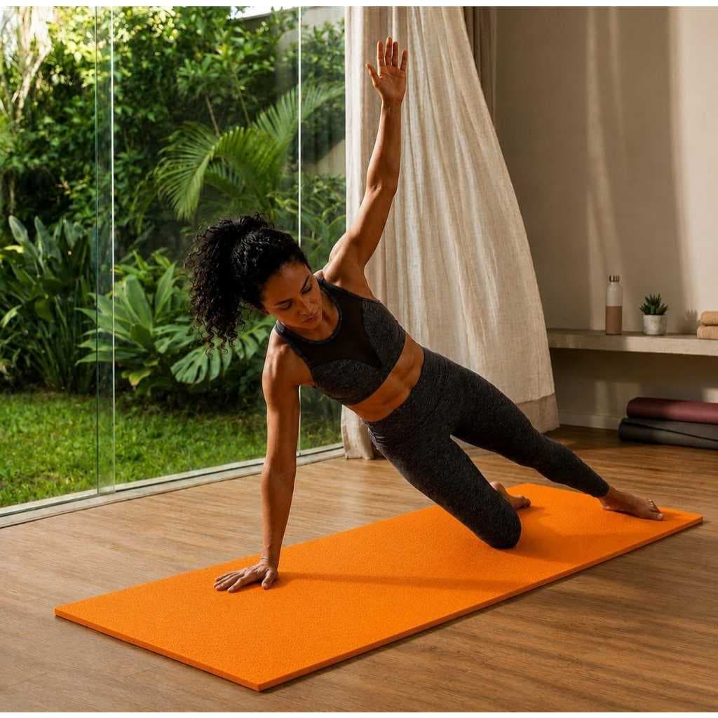 Colchonete Yoga Grosso 1.00 m x 50 cm x 10 mm Laranja
