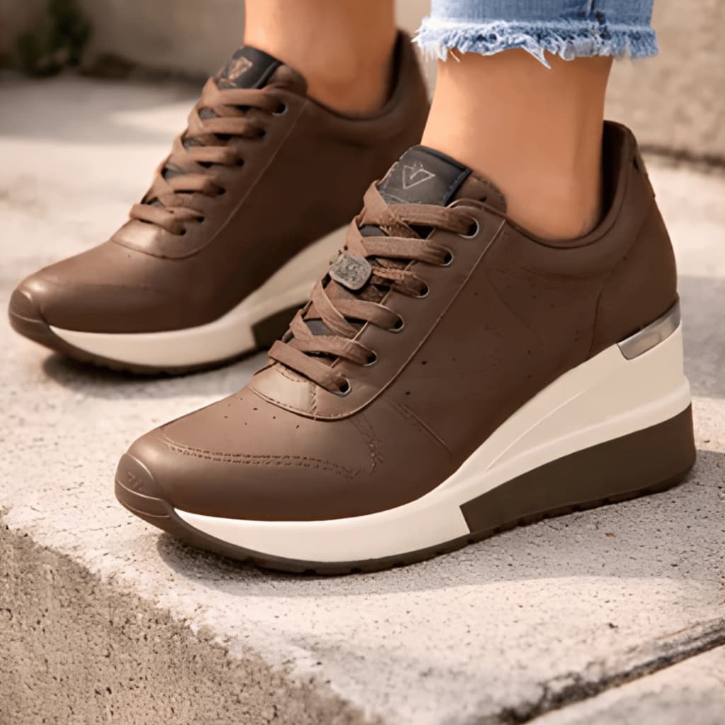 Tênis Anabela Via Marte Feminino Confortável Salto Embutido Casual Moderno Original Confortável Moda