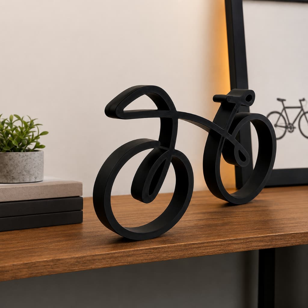 Escultura Decorativa Bicicleta 20cm Decoração Moderna Mesa Estante