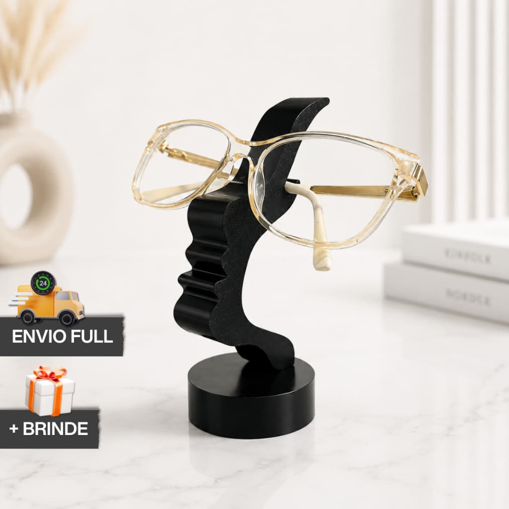 Expositor Porta Óculos Decorativo Estilo Rosto Design Moderno Elegante + Presente Envio Rápido Quarto Escritório leitura