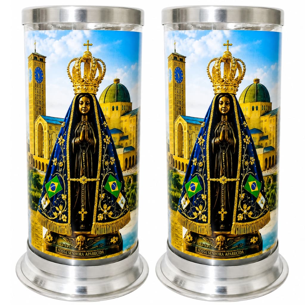 Castiçal Nossa Senhora Aparecida Vela 7 Dias 17cm