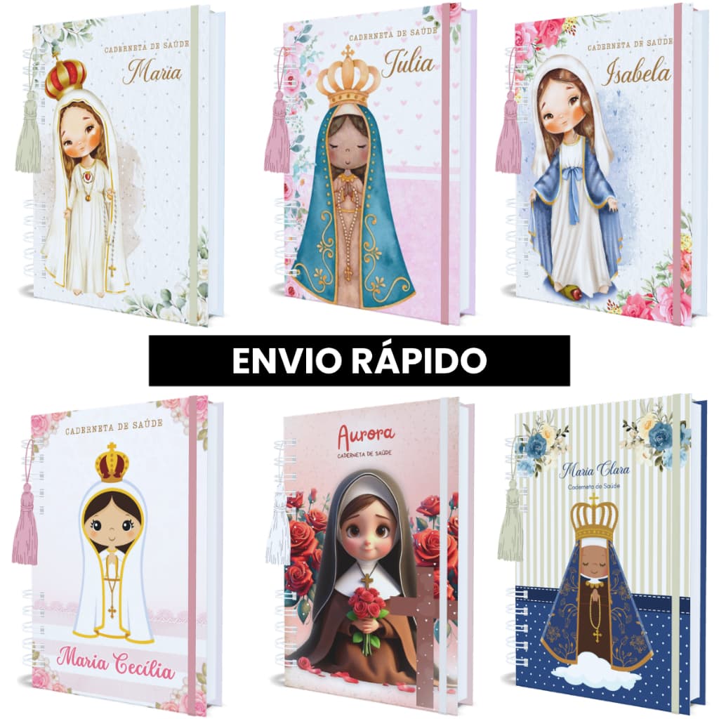 Caderneta de Vacinação Personalizada Religiosa Menina Católica Cristã