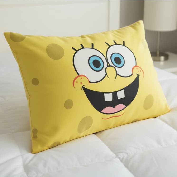 Fronha Infantil Capa de Travesseiro Bob Esponja 70x50