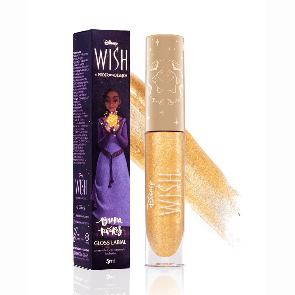Gloss Labial Bruna Tavares Disney Wish Lip Gloss Brilho Hidratante Colecao Limitada BT Oferta