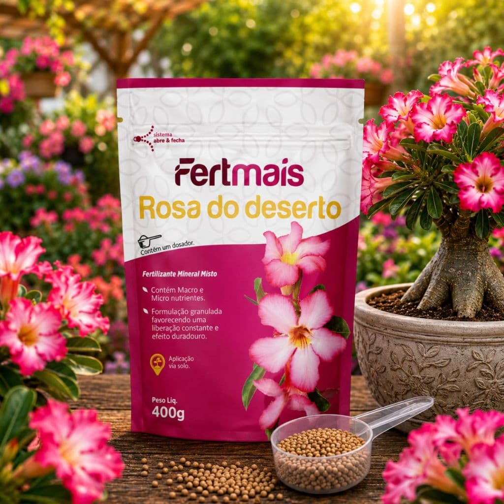 Adubo para Rosa do Deserto NPK 8-14-12 Fertilizante Completo Floração c/ Macros Micros Nutrientes