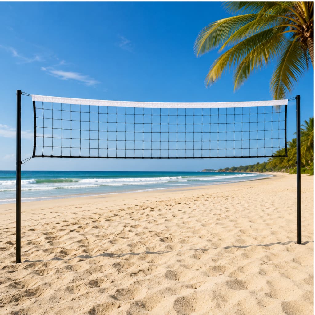 Rede Vôlei 5m Recreação Polietileno 1 Faixa Instalação Lazer Praia Campo Ferias
