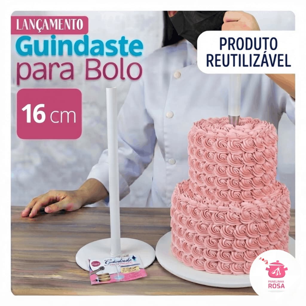 Guindaste 16cm Estrutura de Plástico Reutilizável com haste de 30cm bolo de andar