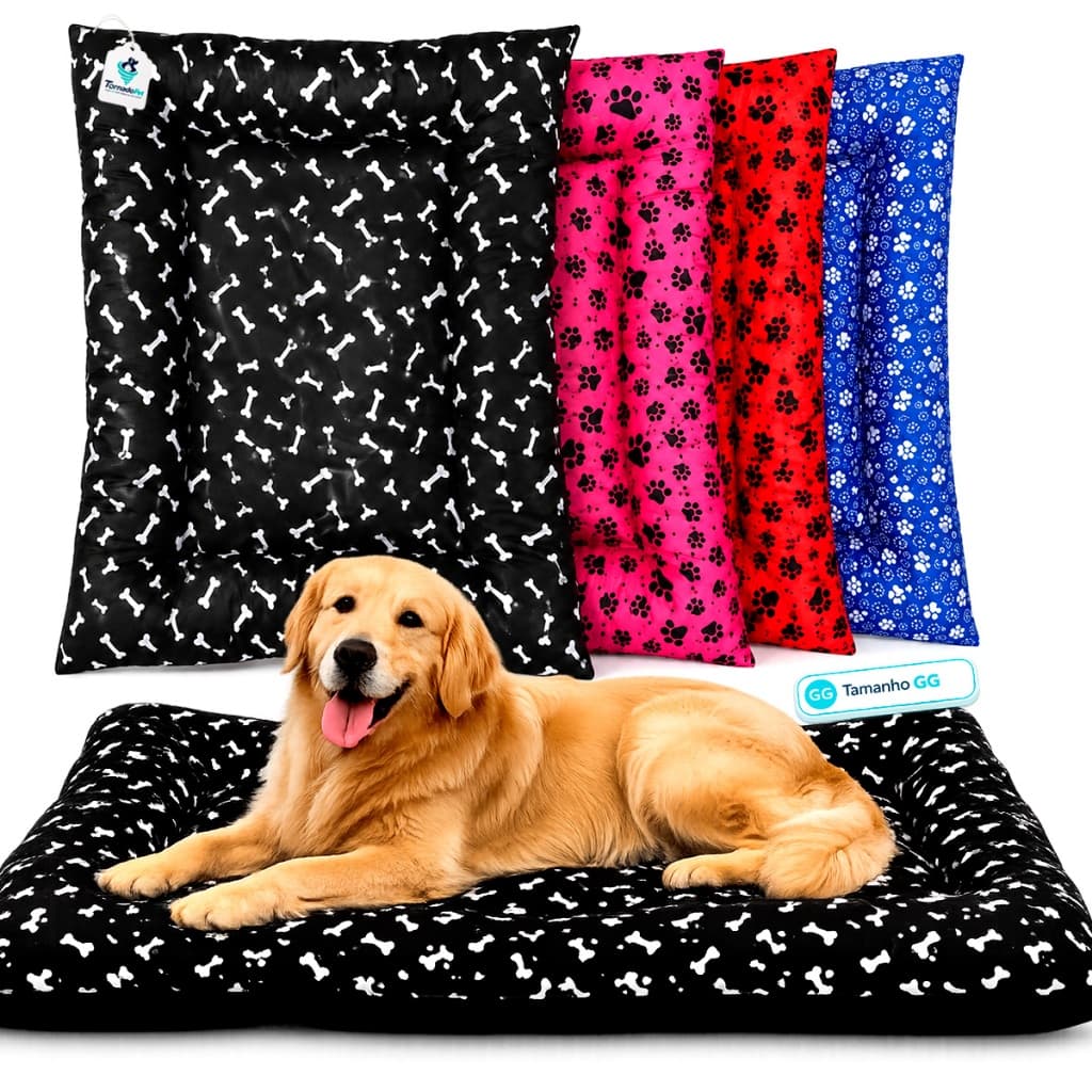 Cama Colchonete Pet 1,10m X 1,00m Grande GG para Cachorro Gato Confortável Lavável C/ Zíper Macia Resistente