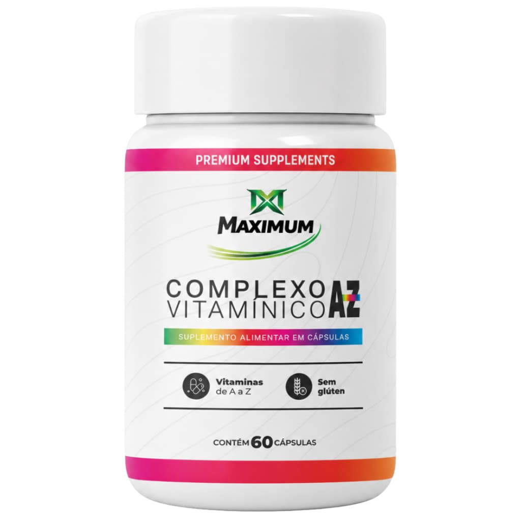 Complexo Vitamínico A-Z Maximum 60 Cápsulas Sem Glúten com Vitaminas e Biotina