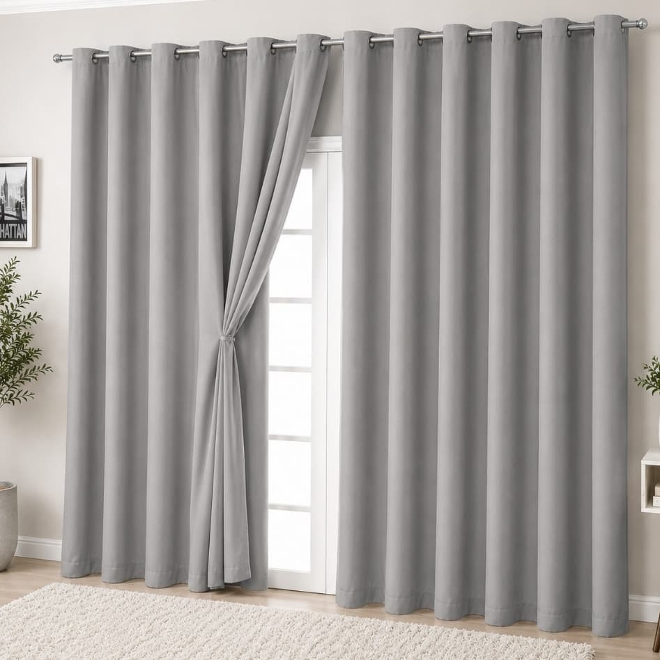 Cortina De Voil 8,00x2,50 Com Forro Microfibra Sala E Quarto