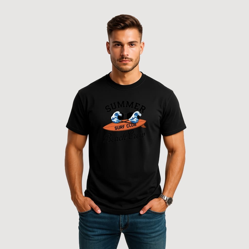 CAMISETA MASCULINA ALGODÃO OCULOS ONDAS VERAO