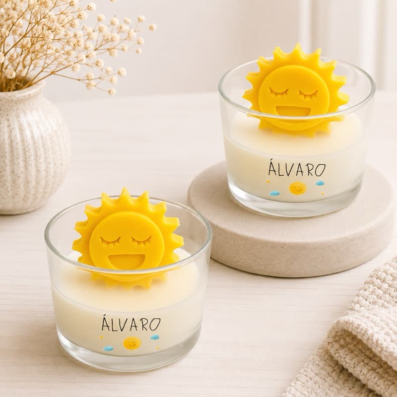 Vela Aromatica Sol - Lembrancinha, aniversario, maternidade, batizado, crisma