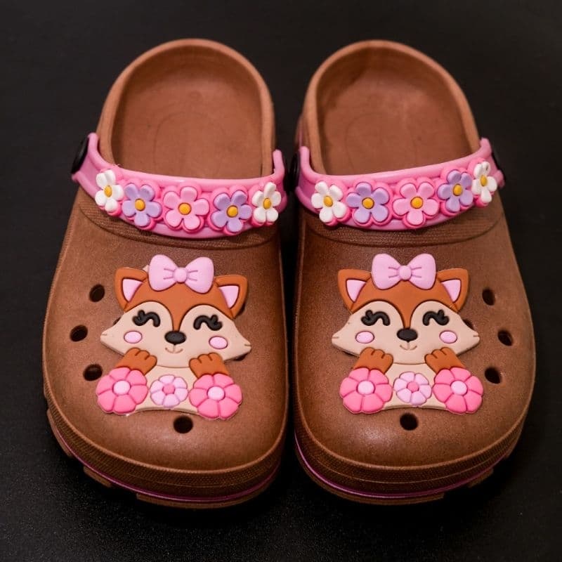 Babuche Infantil Feminina Raposinha Chinelo Infantil Menina Antiderrapante