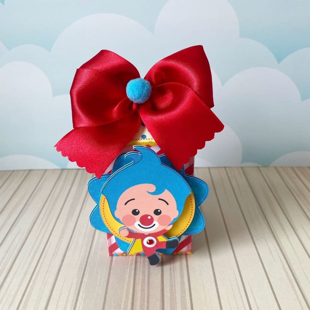 ✨ Caixa Milk Vitrine Luxo - Palhaço Plim Plim, Herói do Coração – Lembrancinha Personalizada - Papelaria Personalizada