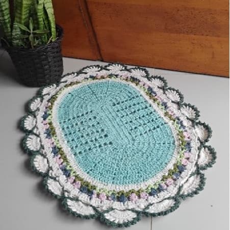 tapete em croche/tapete lavabo/decoração casa/tapete/decoração/casa/tapetinho