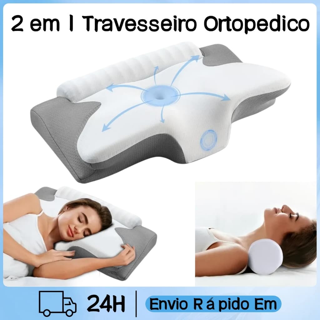2 em 1 travesseiro ortopedico e cervical travesseiro ajustável viscoelástico espuma memória