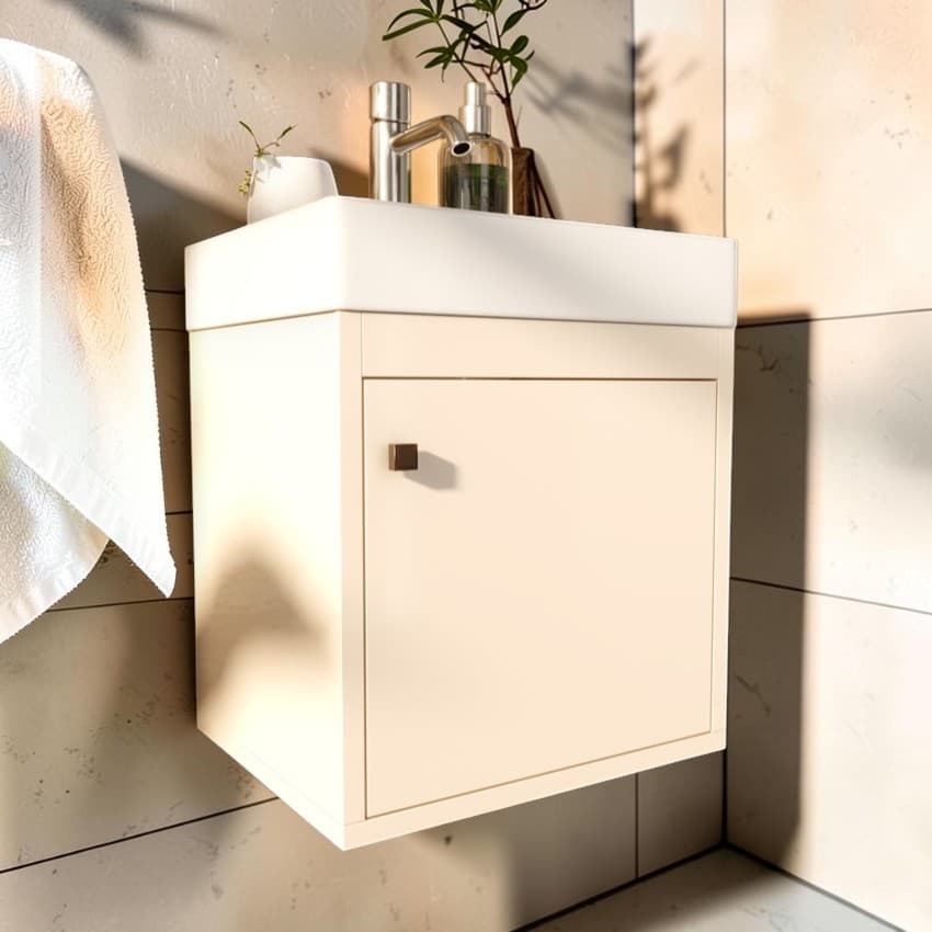 QUEIMA DE ESTOQUE Gabinete Armario Balcão Movel Organizador Para Banheiro Lavabo Suspenso Com Porta SEM CUBA
