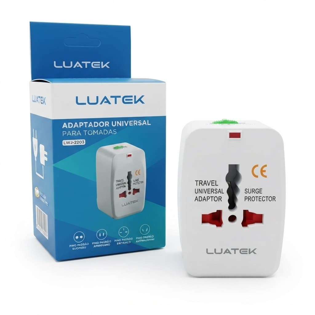 Adaptador De Tomada Universal Internacional Luatek Branco